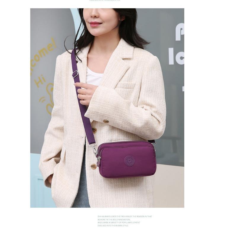 Новая нейлоновая сумка для монет и телефона, трехслойная горизонтальная повседневная сумка для мамы среднего возраста, универсальная модная сумка через плечо/кроссбоди