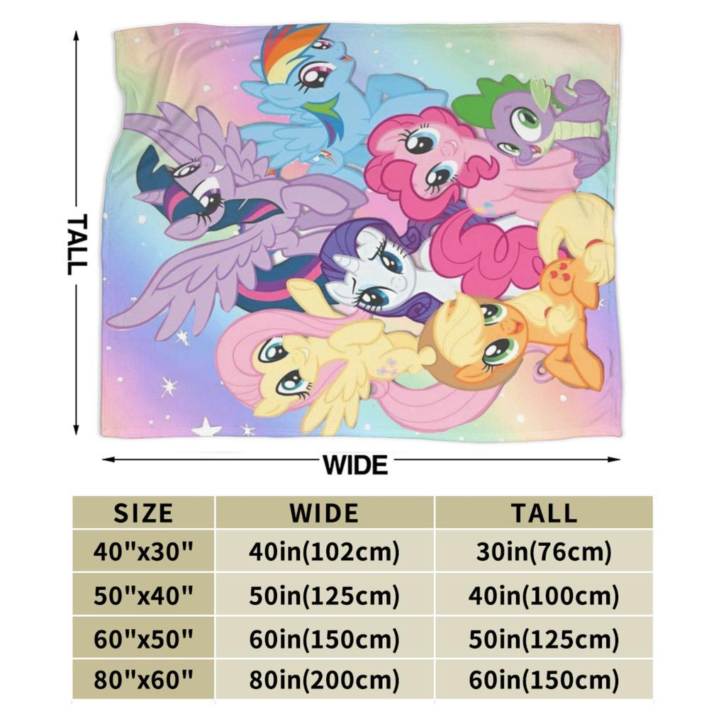 My Little Ponys Warm Soft Blanket Kids Plush Throw Blanket Funny Bedroom Flannel Bedspread Sofa Bed Cover