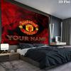 Manchester United F Custom Name Wall Tapestry Aesthetic Wall Hanging Printed Fabric Blanket Decorative Tapestries for Bedroom Living Room Home Decor