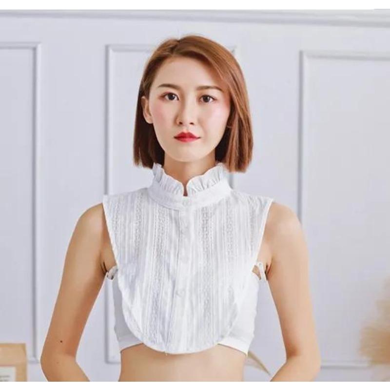 Chiffon Stand Fake Collar Detachable Lapel Choker Necklace Women Shirt Fake False Collar Blouse Top Sweater Accessories