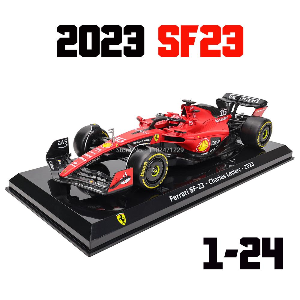 ABAJ1 Bburago 1:24 модели F1 разного стиля 2022~2025 Ferrari SF23 №16 Леклер №55 Сайнц Симуляция Модель автомобиля из сплава Изделия Декор
