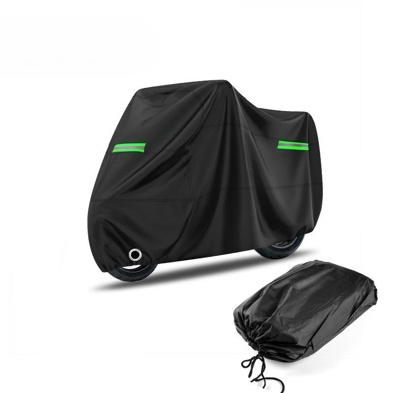 Waterproof Outdoor Motorcycle Cover with Lock Holes and Storage Bag (265x 105 x 125 cm)
