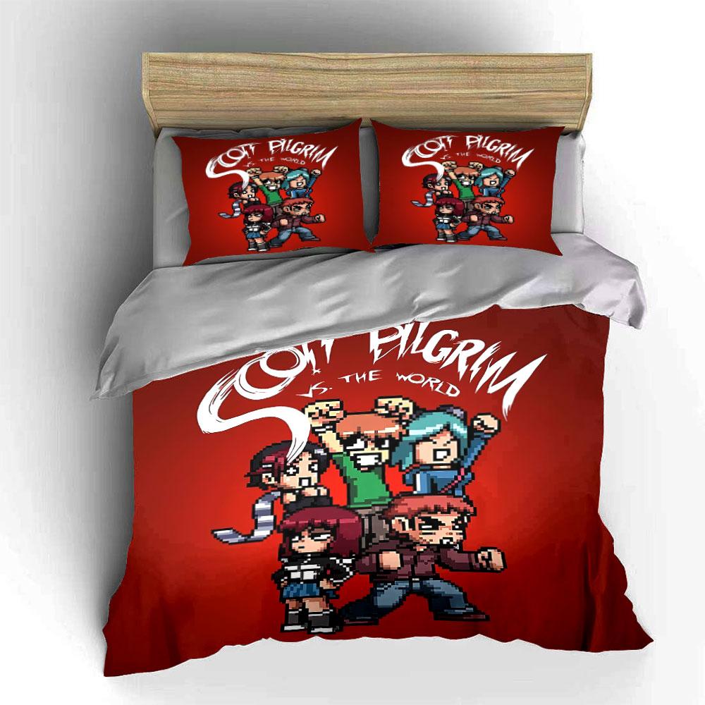 Scott Pilgrim Pixel Art Bedding Bedding Duvet Cover Set Duvet Cover Pillowcases (1 * Duvet Cover 2 * Pillowcases, without duvet insert)