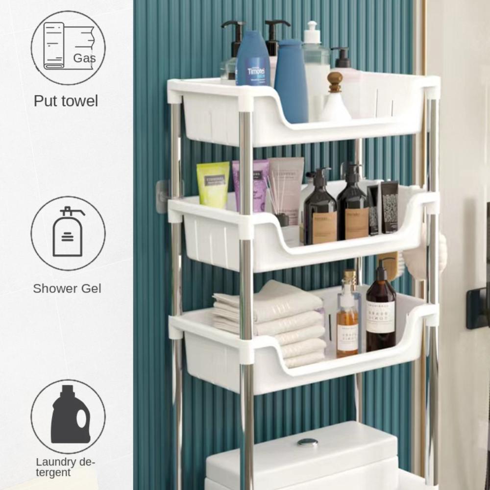 Органайзер для туалетной стойки, полка большой емкости для ванной комнаты, экономит место, стойка для хранения туалета, простая полка-органайзер для табурета