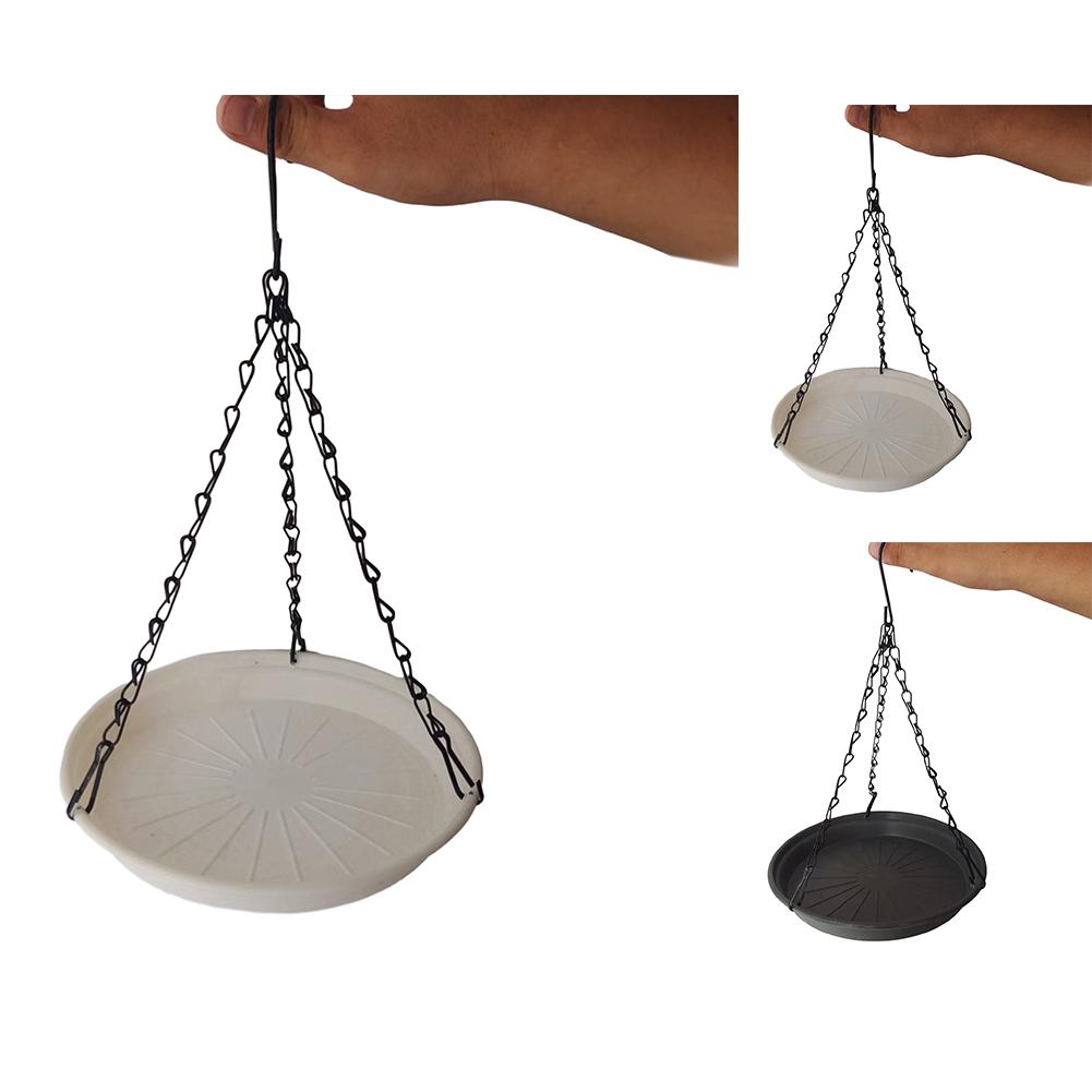 Hanging Bird Feeding Tray With Chains, Weather Proof Bird Bath Tray, Easy To Fill Birds Feeder Water Bowl For Outdoor Garden Yard Decoration