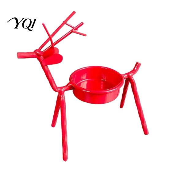 Decorative Iron Candelabra for Table Deer Shape Candle Holder, Metal Tealight Stand Dining Wedding Rustic Home Decor Living Room Centerpiece,