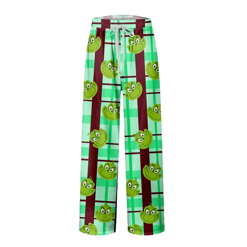 Men's Striped Plaid Print Pocket Casual Pants Home Pajama Pants