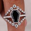 Роскошные бриллиантовые украшения для рук Европейское и американское женское обручальное кольцо Кольцо с черным бриллиантом в виде креста