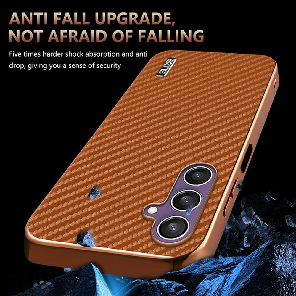 AZNS Для Samsung Galaxy A05s 4G/M14 4G Чехол Электроокрашивание Текстура Углеродного Волокна PU + TPU Чехол для Телефона