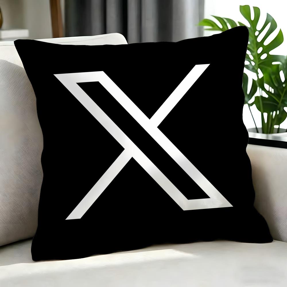 Social Twitter Cushion Cover Cushion Cover Set 4Pcs 50X50 45X45 40X40 Pillowcase Decorative Sofa Home Decor
