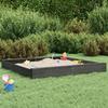 VidaXL Sandpit with Seats, Sand Game for Children, Playground for Toddlers Outdoor Garden, Square Grey Wood 825039
