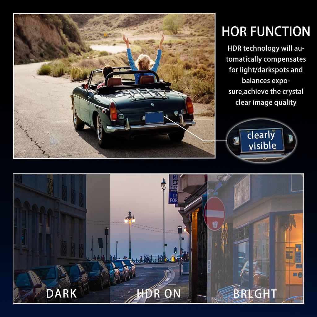 Передняя и задняя видеокамера с картой 32 ГБ, 1080P видеорегистратор для автомобиля, широкоугольная камера для записи вождения с ИК ночным видением и G-сенсором.