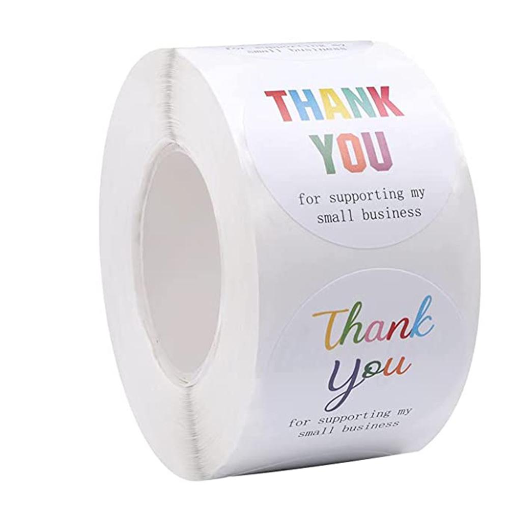 500Pcs/roll THANK YOU Stickers Four Color Business Card Set Customer Business Sealing Sticker Labels Birthday Wedding Gifts Card