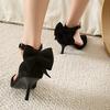 Spring and summer LZD sexy thin high heel large size elegant pointed bow female cool