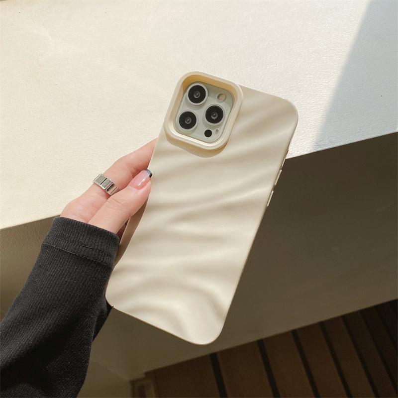 Роскошный чехол для телефона с 3D шелковым волнистым узором для iPhone 14 13 12 11 Pro Max X XR XS Max 7 8 14 Plus, однотонный глянцевый чехол-бампер