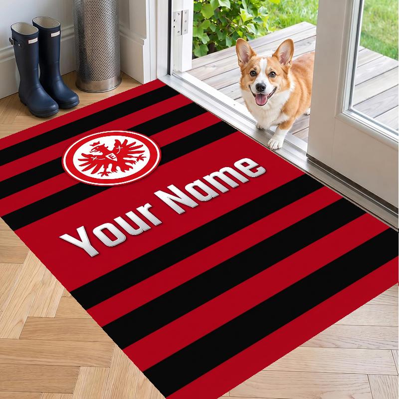 Custom Name Eintracht Frankfurt Crystal Velvet Floor Rug Personalized Text Soft Carpet Home Decor