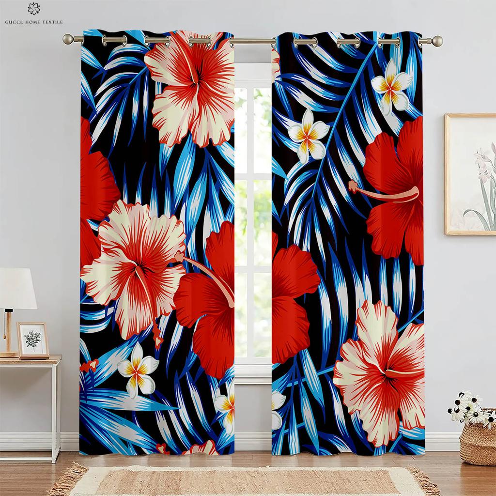 Геометрические зеленые листья тропическая растительность 3D печать шторы, черно-белые, спальня, гостиная, украшение окна