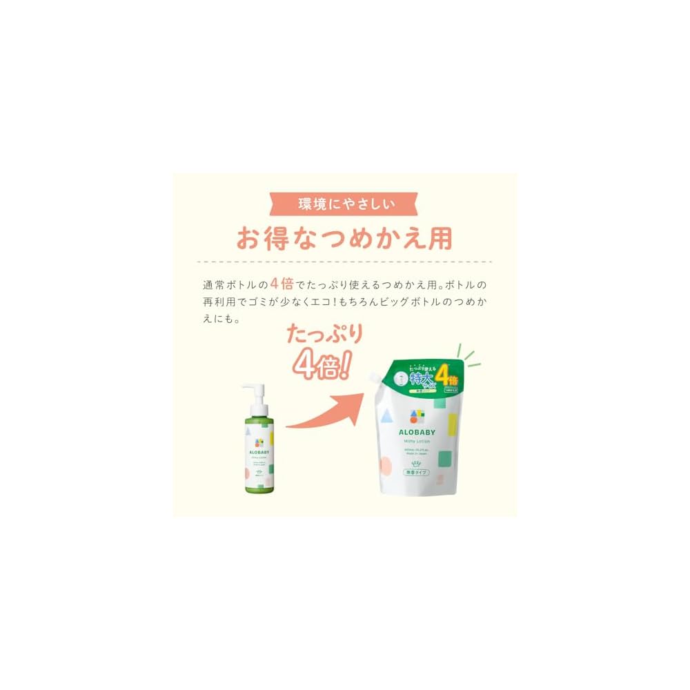 [Fragrance-free] Alobaby Milk Lotion Refill - 1 sachet. Moisturizing lotion suitable for newborns.