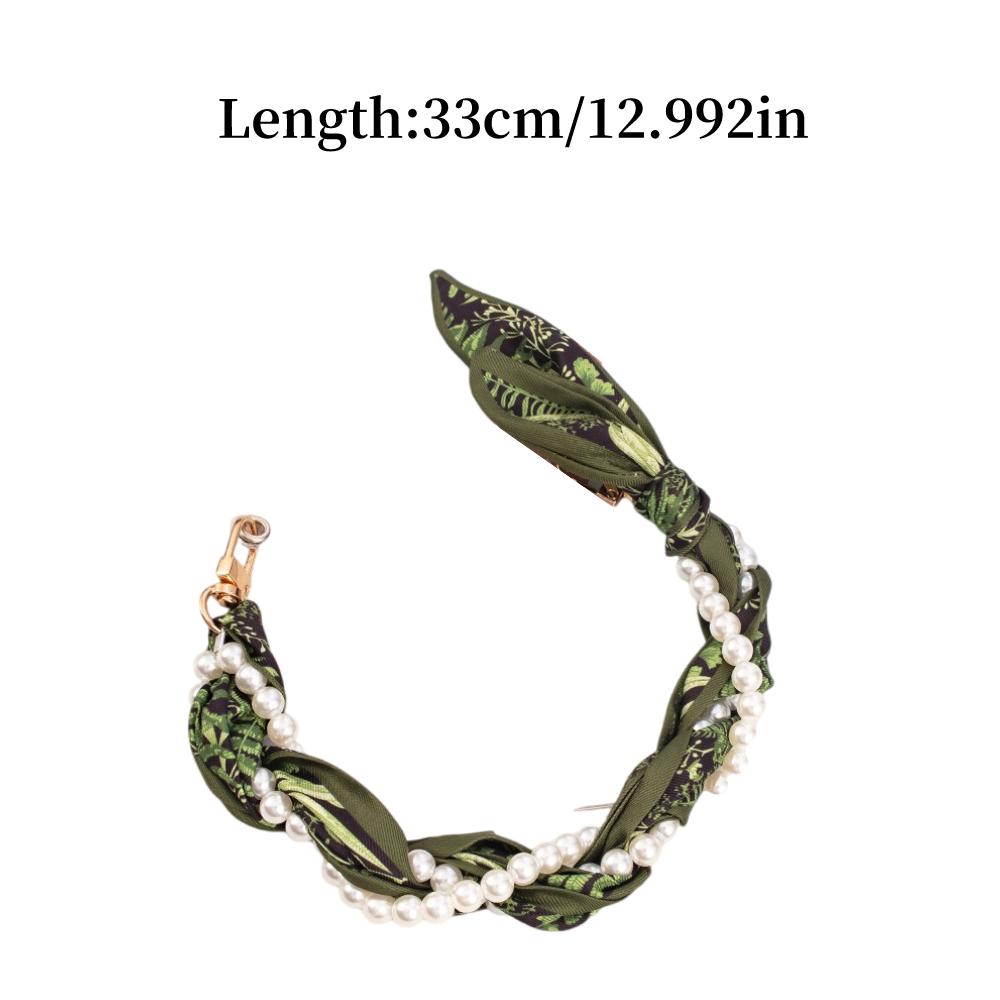 Mobile Phone Chain Network Red Short Rope Mobile Phone Lanyard Creative Ins Wind Pearl Mobile Phone Lanyard Double Buckle Braided Silk Scarf