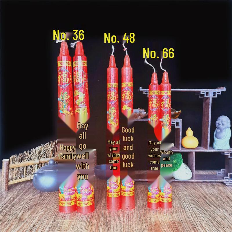 Красная свеча с золотым оттиском Будды Handon