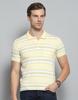 Мужская полосатая футболка с желтым воротником и рукавом три четверти