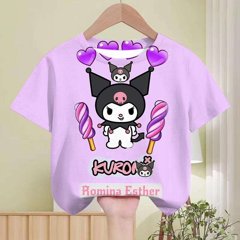 Sanrio Kulomi Children's T-shirt My melody cartoon cute print versatile summer breathable short sleeve top wholesale