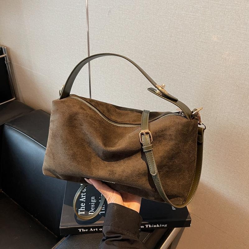Популярная в этом году замшевая ретро-сумка женская большой вместимости 2025 новая модная сумка-мессенджер повседневная дорожная сумка-подушка