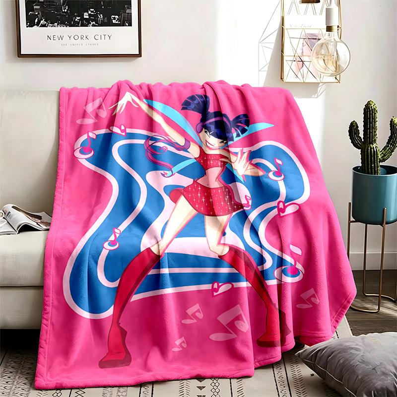 Winx Club Theme Blanket Suitable For The Sofa Camping And Travel Made Of Soft Flannel Material An Ideal Gift For Occasions Such As Birthday