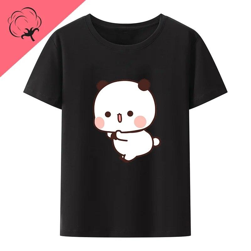 Милый Бубу бросает шлепанцы в Дуду, так как он дразнит Бубу Футболки с медведем Футболка Kawaii WoУнисекс Одежда Топы унисекс Футболки с рисунком