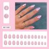 Short oval aurora girl pink manicure, fashionable ins style fake nails women's special nail piece