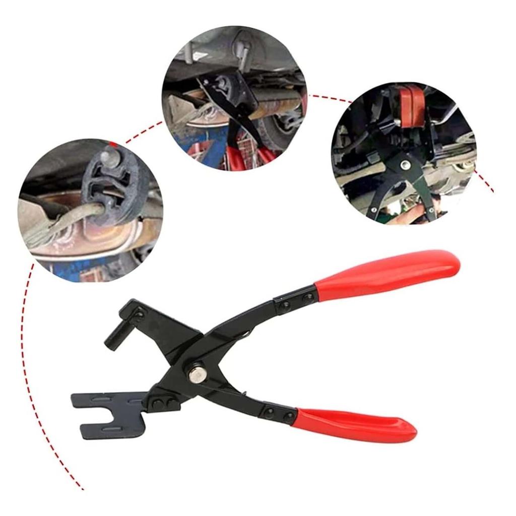 Automobile Exhaust Hanger Removal Pliers, 25 Degree Offset Rubber Exhaust Hanger Removal Tool