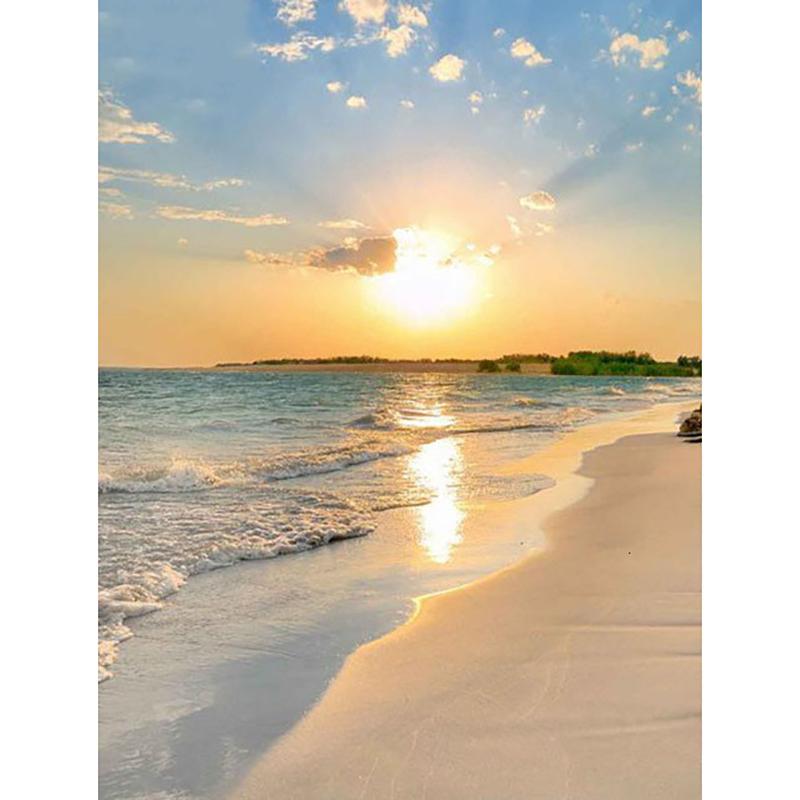 Full Round 5D DIY Diamond Painting Sunset Landscape Sea View Cross Stitch Kits Mosaic Rhinestone Embroidery Home Decor