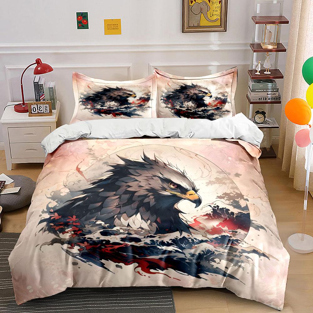 "Eagle Art Decor Set" Bedding Set with 1 Duvet Cover 2 Pillowcases Single Double King Queen, Gift
