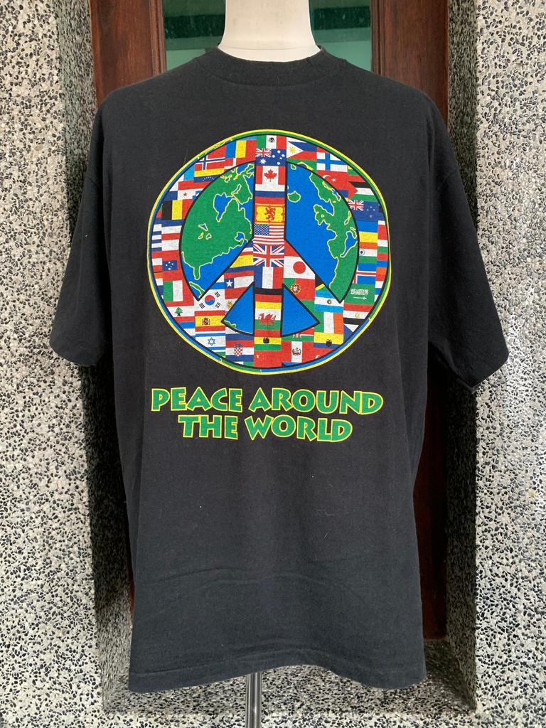 Vintage 90s Peace Around The World T shirt