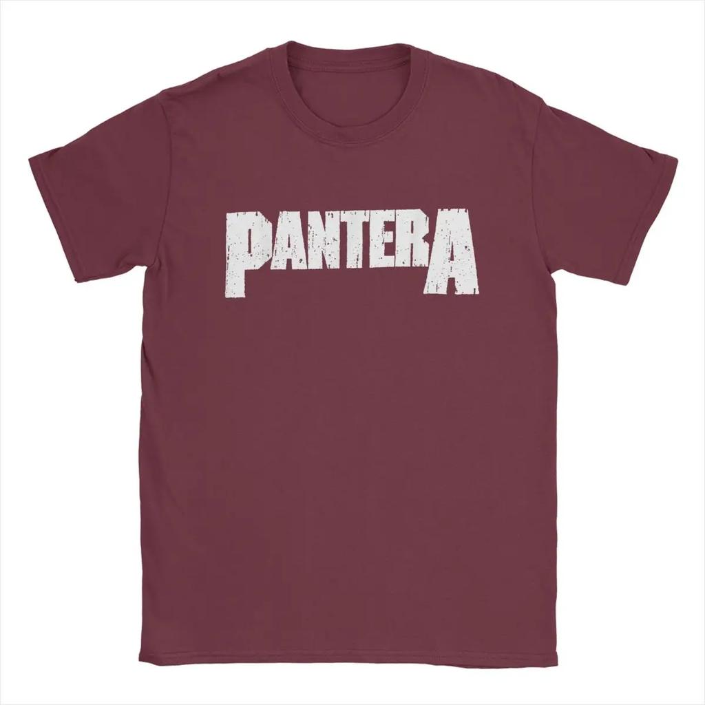 White Logo Pantera T Shirt for Cotton Leisure T-Shirts Round Neck Tee Shirt Short Sleeve Clothing Summer
