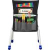 Black Chair Back Pocket School Seat Chair Storage Pocket Organizer with Label Slot Multiple Pockets for School Home Classroom Preschool Daycare