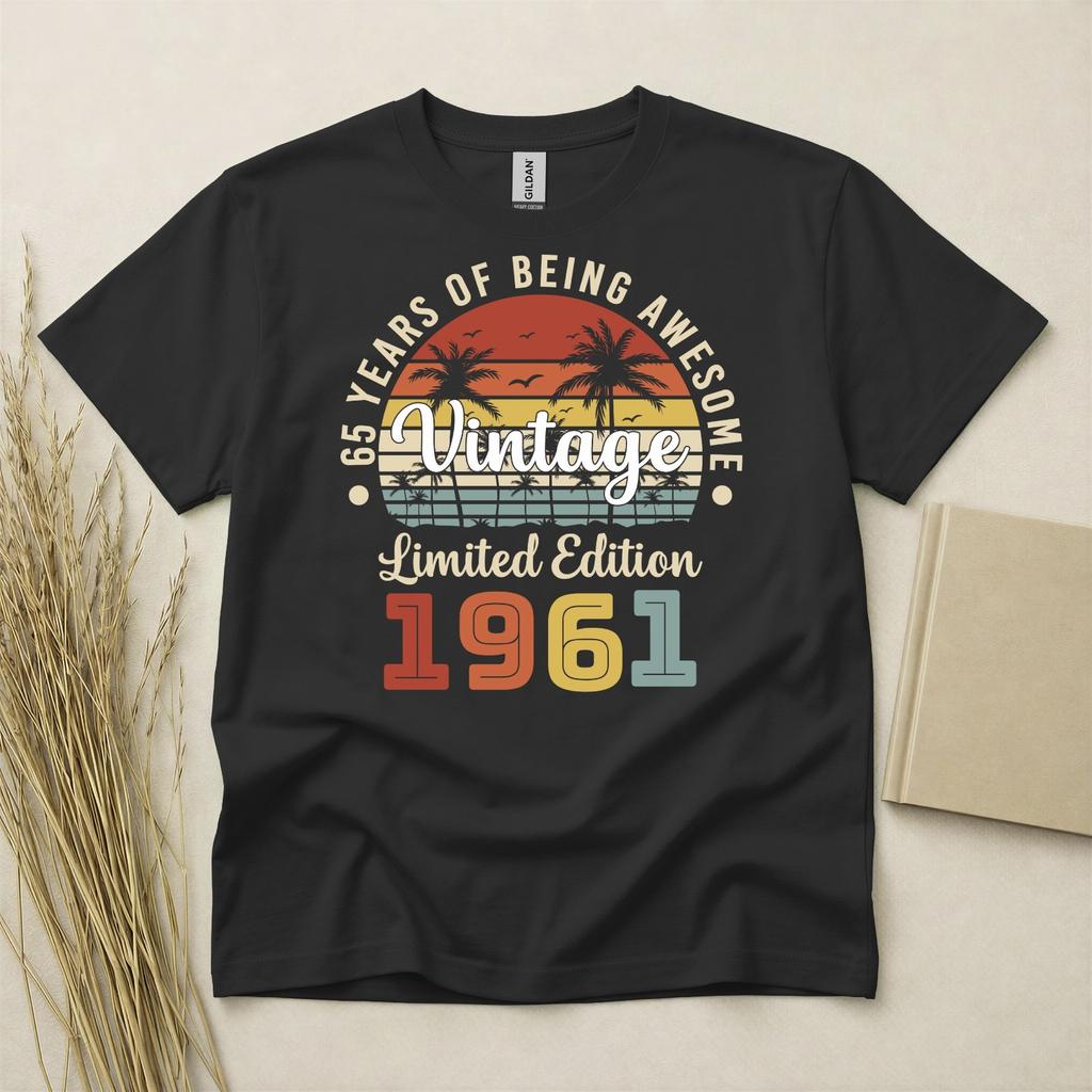 65th Birthday TShirt Born In 1961 65 Years Old Gifts Awesome Limited Edition Tee