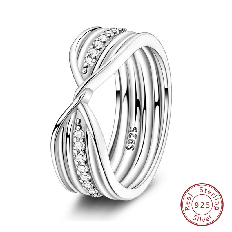 925 Sterling Silver Heart Shaped Infinite Minimalist Rings Hollow Celtic Knot Rings for Women Elegant Engagement Wedding Jewelry