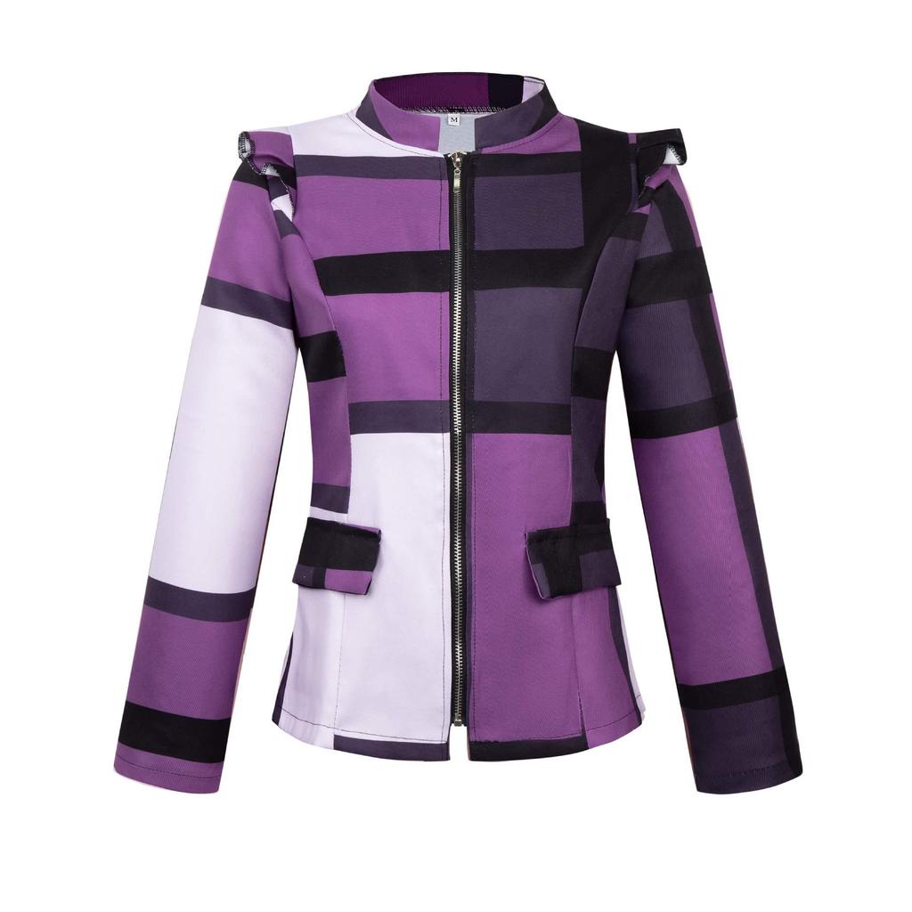 Осень/Зима 2022 Приталенная куртка на молнии с клетчатым принтом