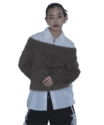 Свитер с ворсом miette Free Charcoal с открытыми плечами, REXX1085, Женский, Размер,