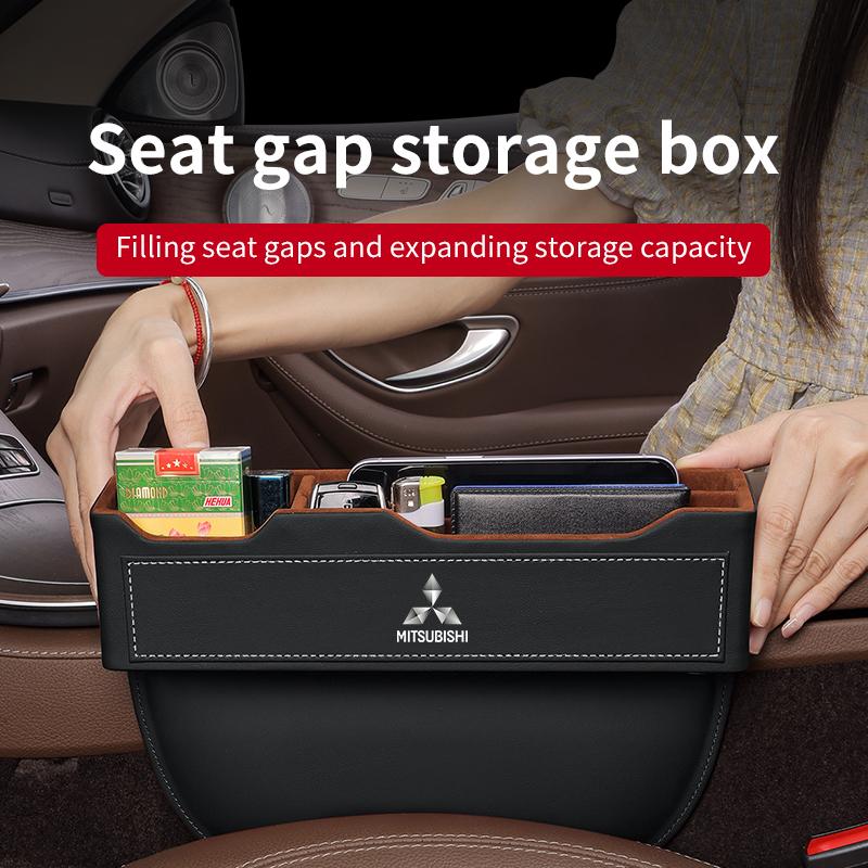Car Seat Gap Organizer Seat Crevice Slot Storage Box For Mitsubishi Outlander Pajero Lancer Evolution X Ralliart Asx L200 Triton TX1