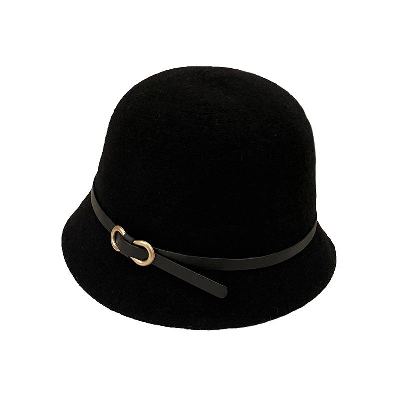 Single Retro Dome Woolen Top Hat Women's Autumn and Winter Fashion Wool Knitted Hat Bucket Hat Basin Hat