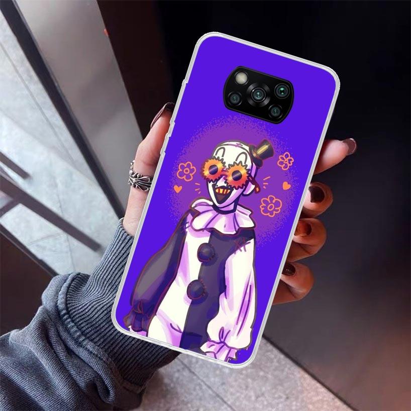 Horror Movie Terrifier Phone Case For Xiaomi Poco X7 X6 X5 Pro F7 Ultra Redmi 15C 15 13 13C 12 12C 10 10A 10C 9 9A 9C 9T Shell P