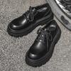 Men's Shoes 2024 New Business British Style Casual Thick Sole Heightening Big Head Leather Shoes Tooling Derby Shoes 5052-J