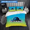 3PCS Golden Titan Emblem Design Bedding Set 2D Printing (Includes 1 Duvet Cover + 2 Pillowcases Coreless), Bedroom decor,Fan gift