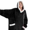Wearable Blanket Hoodie for Adults Women Men Oversized Sherpa Fleece Sweatshirt Blanket Cozy Plush Flannel Nightgown with Pockets