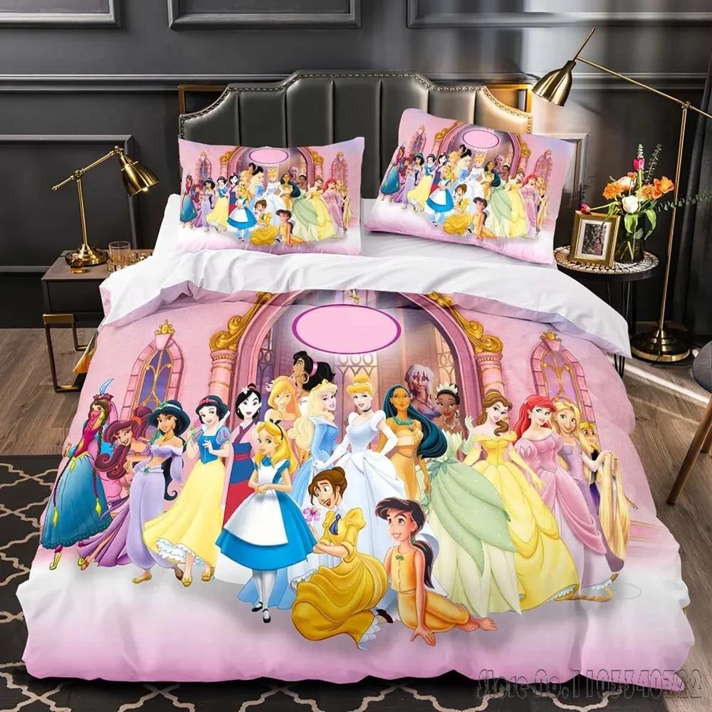 Beauty and the Beast 3D Printed Princess Duvet Cover Set HD Comforter Cover for Kids Bedding Sets Bedclothes Bedroom Decor