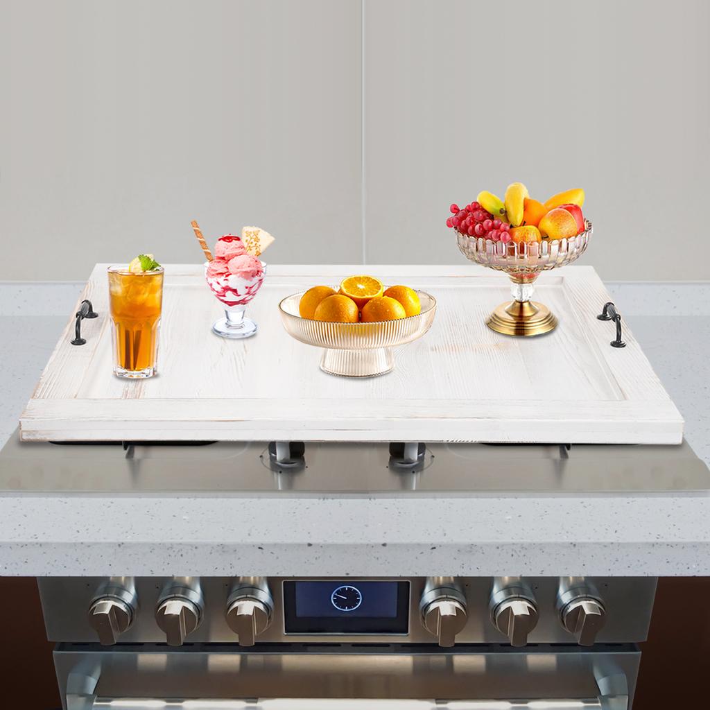 Noodle Board Stovetop Cover - Kitchen Serving Tray W/ Handles (44lbs Load Capacity) - Countertop Protector & Party Serving Board