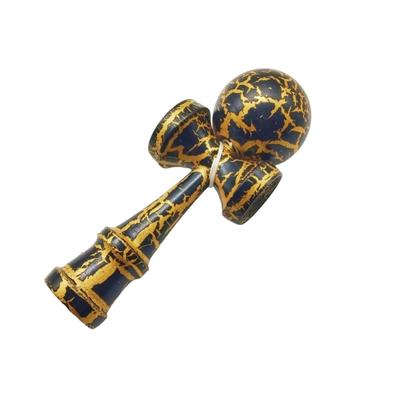 COZENTA Кендама Уличная Кендама для Начинающих, Узор Трещин, Деревянная (Черное золото)