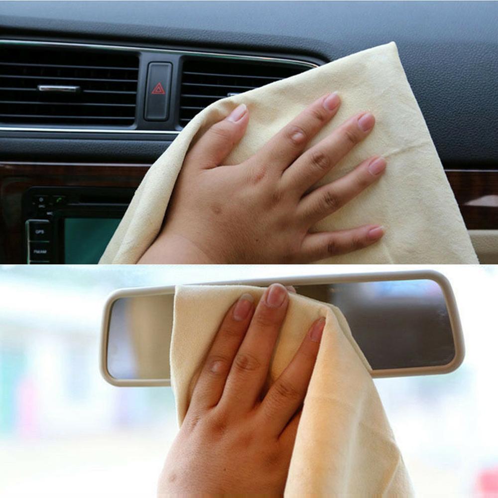 1pc Car Washing Towel Chamois Leather Rag 40*60cm Irregular Shape